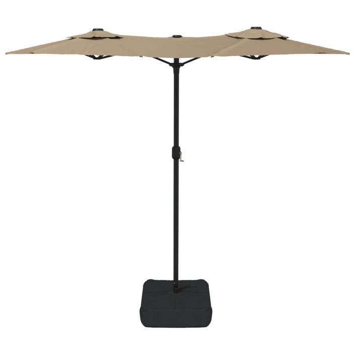 Parasol à double tête avec LED taupe 316x240 cm - Photo n°5