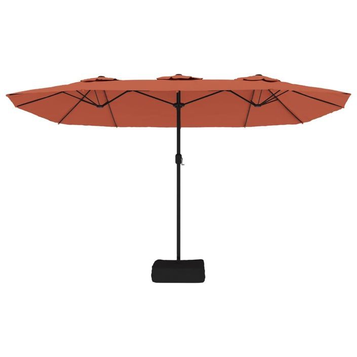 Parasol à double tête avec LED terre cuite 449x245 cm - Photo n°5