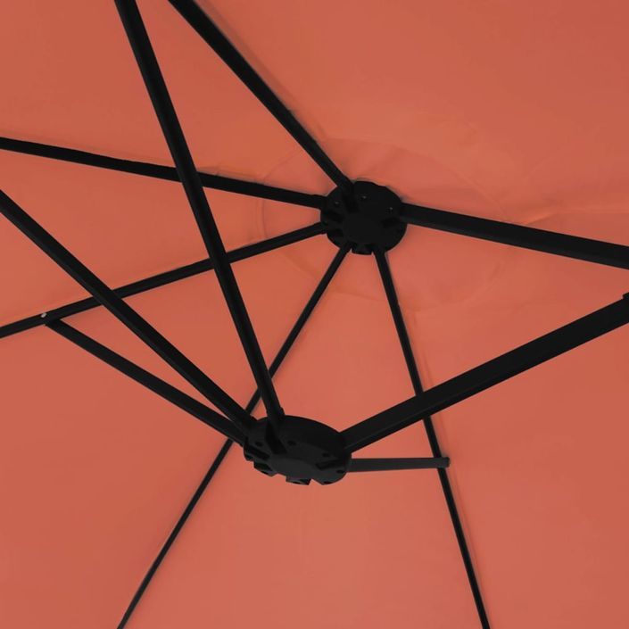 Parasol à double tête avec LED terre cuite 449x245 cm - Photo n°8