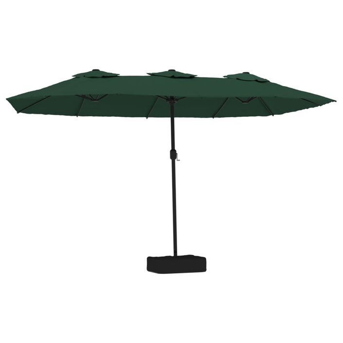 Parasol à double tête avec LED vert 449x245 cm - Photo n°1