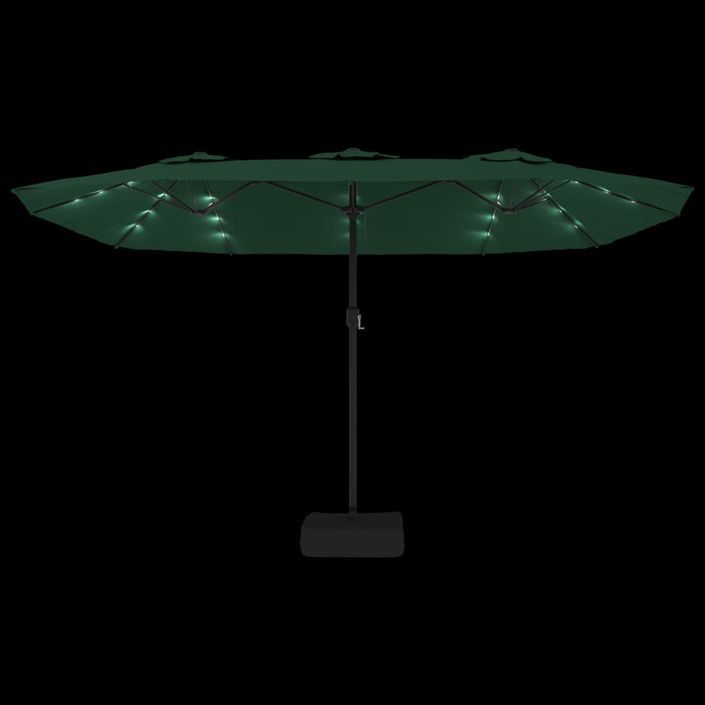 Parasol à double tête avec LED vert 449x245 cm - Photo n°6