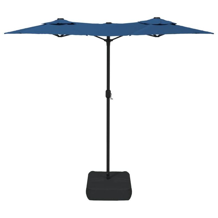 Parasol à double tête bleu azuré 316x240 cm - Photo n°4