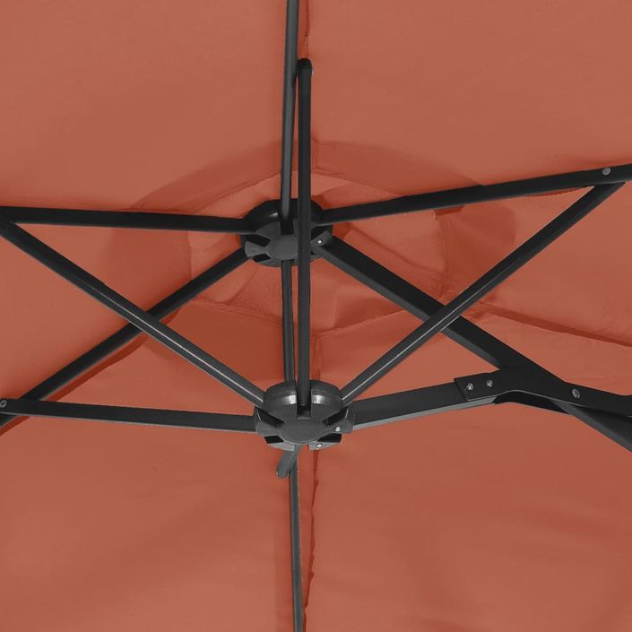 Parasol à double tête terre cuite 316x240 cm - Photo n°6