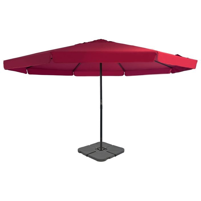 Parasol avec base portable Rouge - Photo n°1