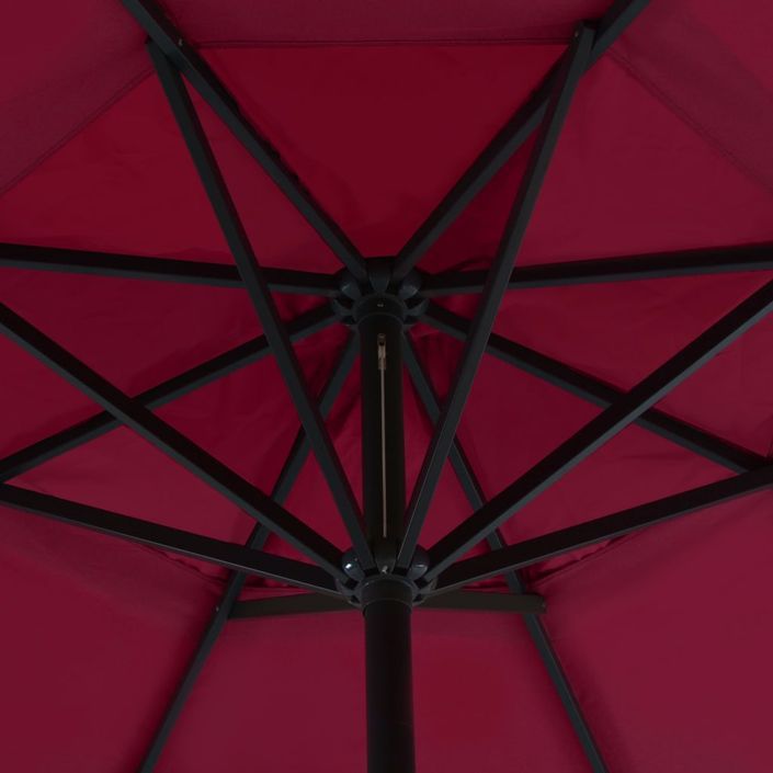 Parasol avec base portable Rouge - Photo n°2