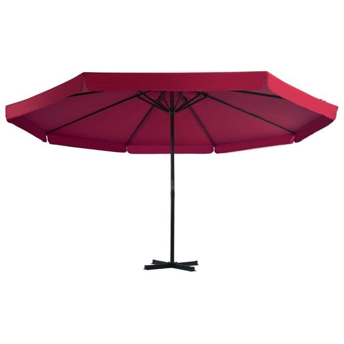 Parasol avec base portable Rouge - Photo n°3