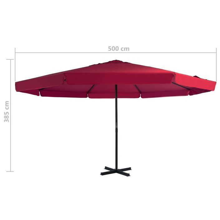 Parasol avec base portable Rouge - Photo n°12