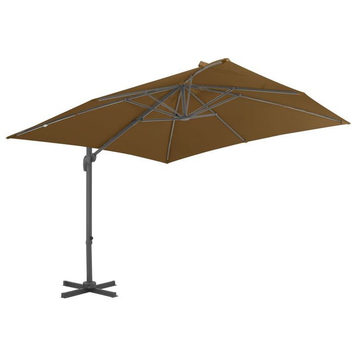 Parasol avec base portable Taupe 3 - Photo n°4