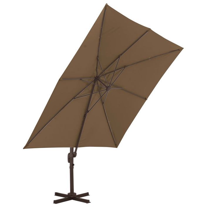 Parasol avec base portable Taupe 3 - Photo n°5