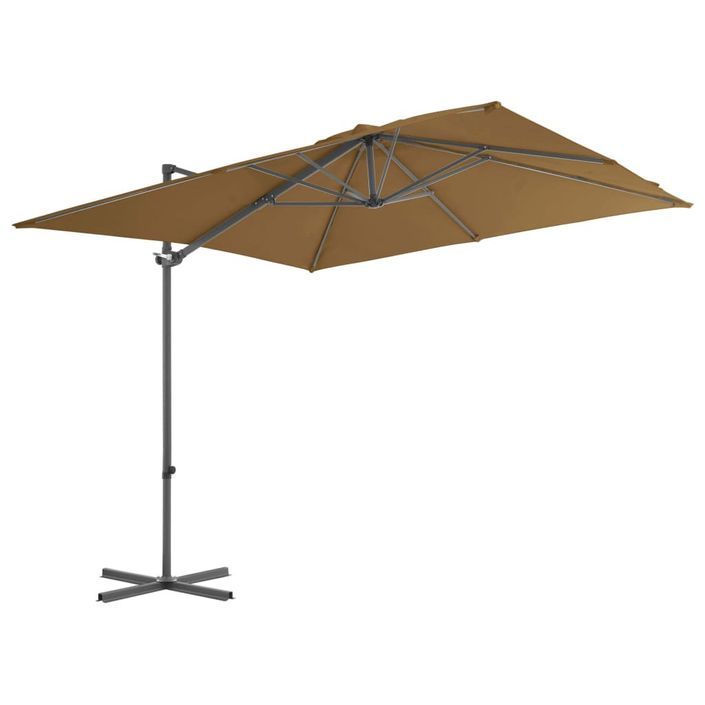 Parasol avec base portable Taupe 2 - Photo n°3