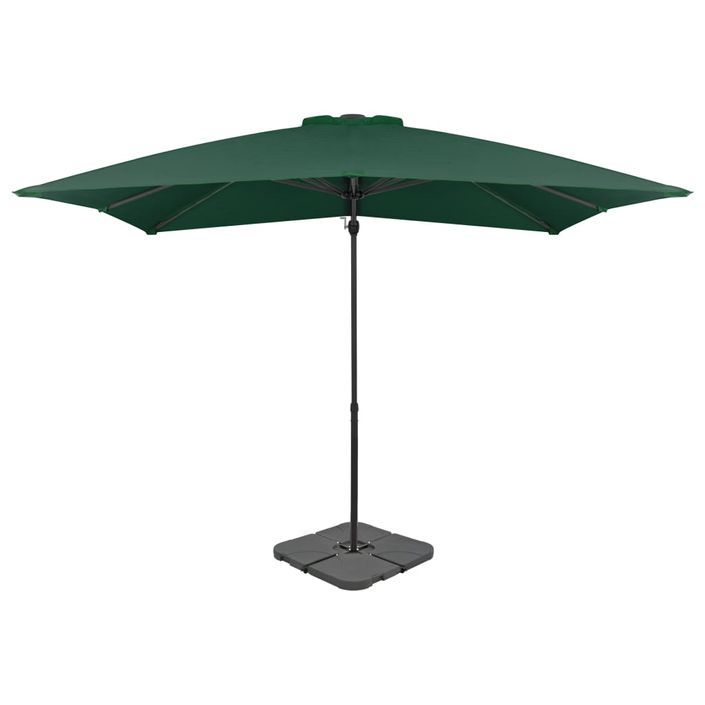 Parasol avec base portable Vert 3 - Photo n°1