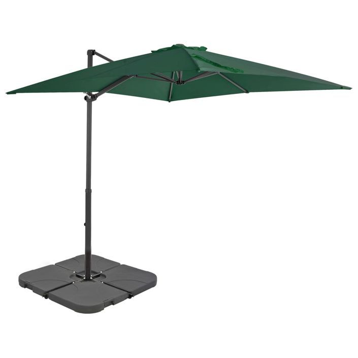 Parasol avec base portable Vert 3 - Photo n°3