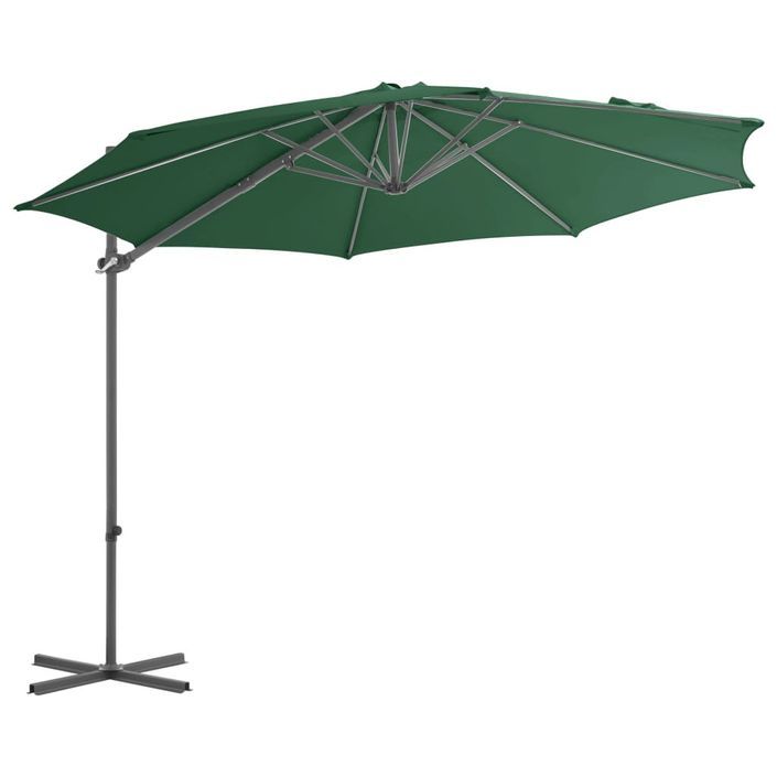 Parasol avec base portable Vert - Photo n°4