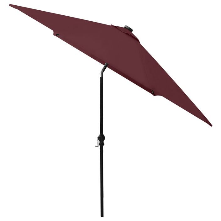 Parasol avec LED et mât en acier Rouge bordeaux 2x3 m - Photo n°7