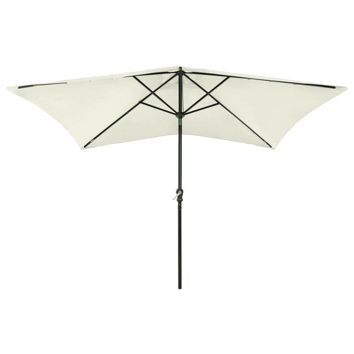 Parasol avec LED et mât en acier Sable 2x3 m - Photo n°4