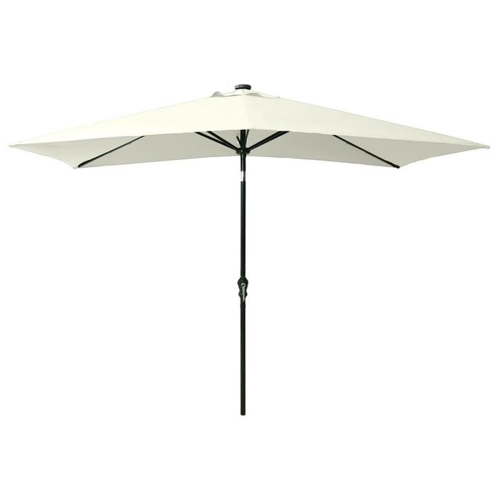 Parasol avec LED et mât en acier Sable 2x3 m - Photo n°5