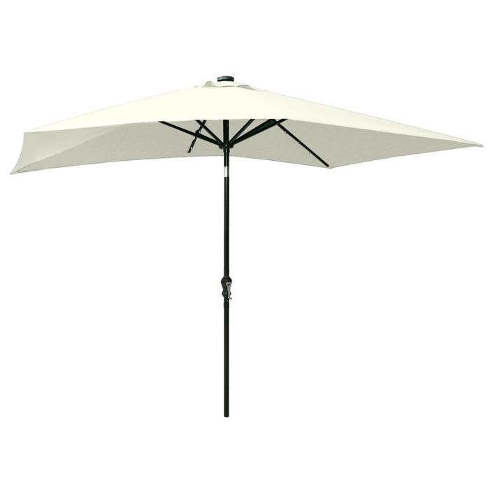 Parasol avec LED et mât en acier Sable 2x3 m - Photo n°6