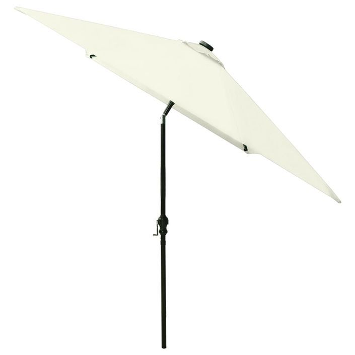 Parasol avec LED et mât en acier Sable 2x3 m - Photo n°7