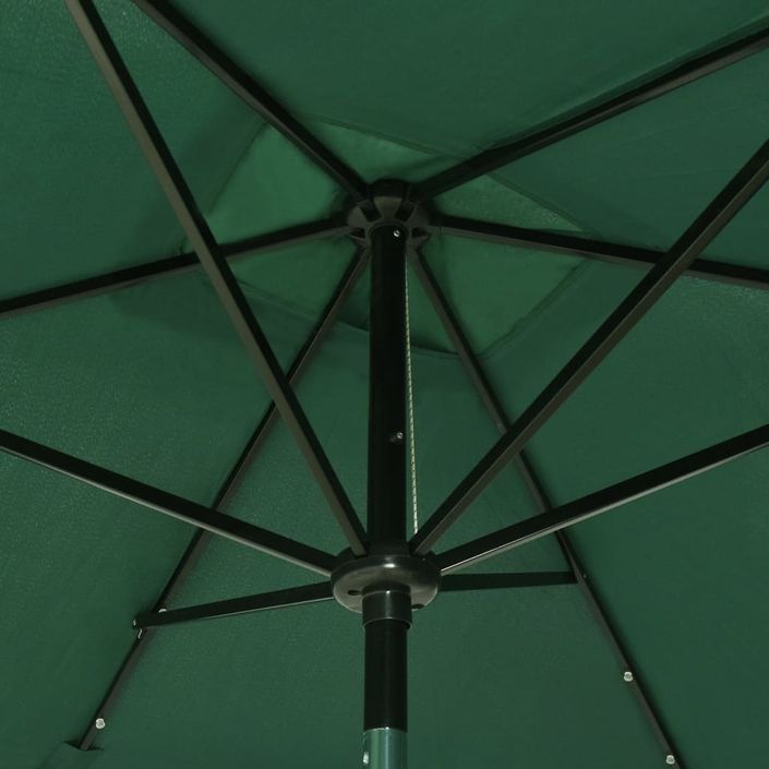 Parasol avec LED et mât en acier Vert 2x3 m - Photo n°2