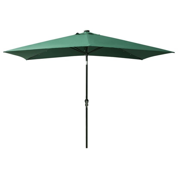 Parasol avec LED et mât en acier Vert 2x3 m - Photo n°5