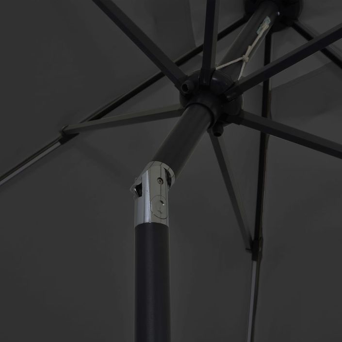 Parasol avec LED et mât en aluminium 300 cm Anthracite - Photo n°2