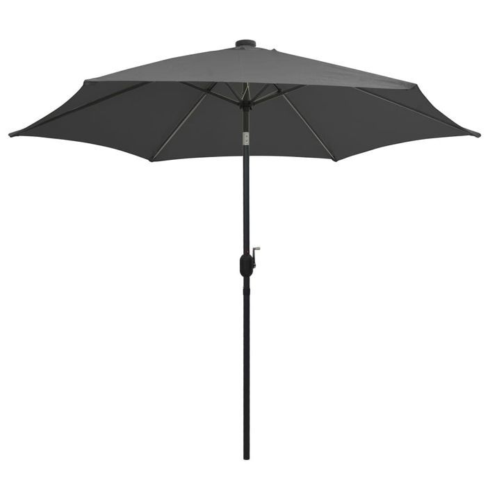 Parasol avec LED et mât en aluminium 300 cm Anthracite - Photo n°3