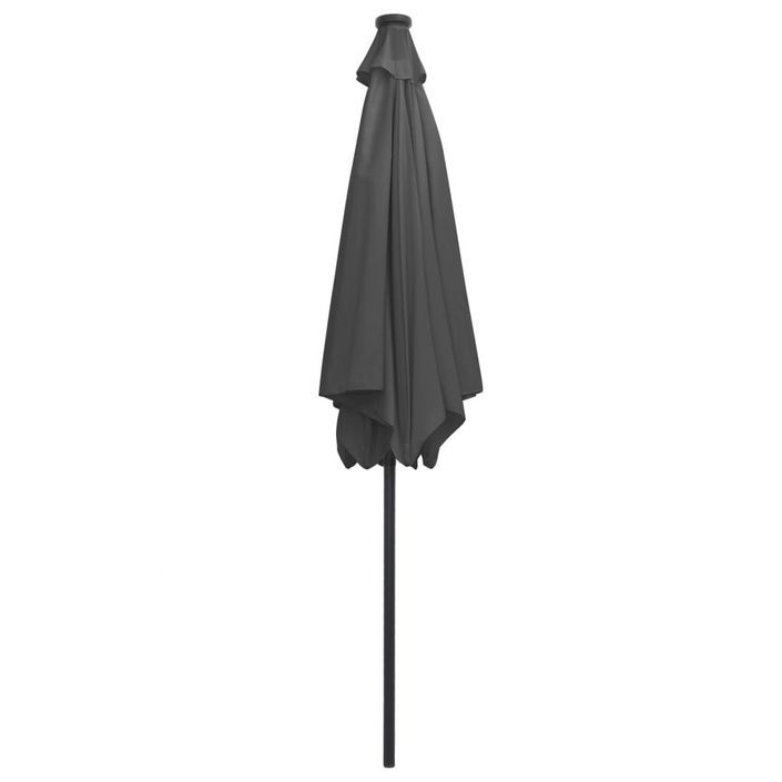 Parasol avec LED et mât en aluminium 300 cm Anthracite - Photo n°5