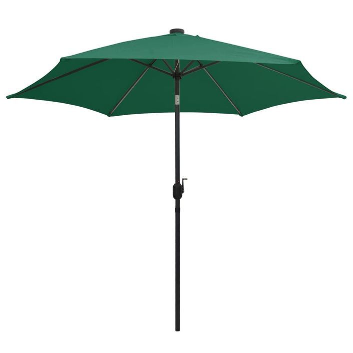 Parasol avec LED et mât en aluminium 300 cm Vert - Photo n°3