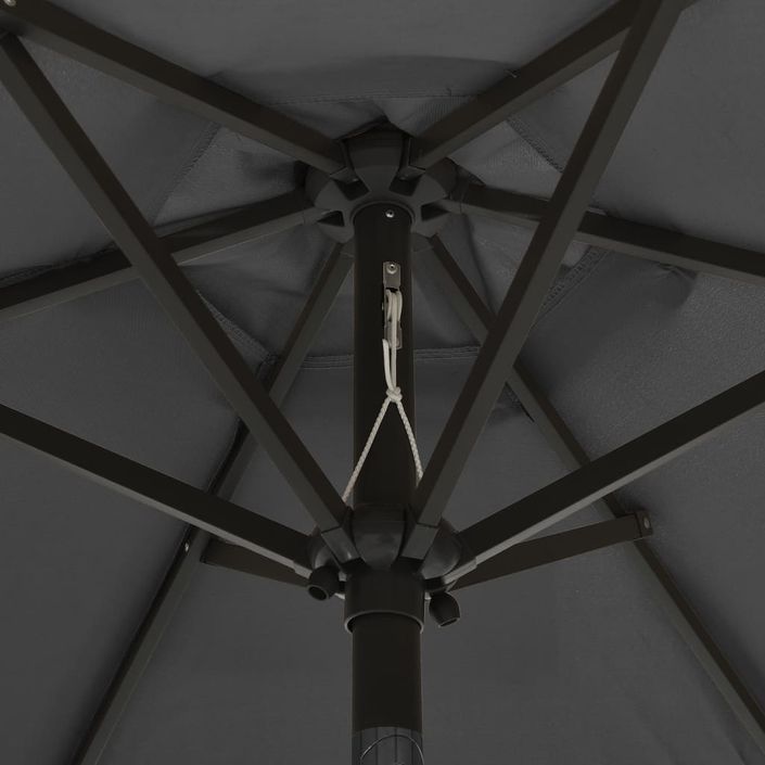 Parasol avec lumières LED Anthracite 200x211 cm Aluminium - Photo n°2