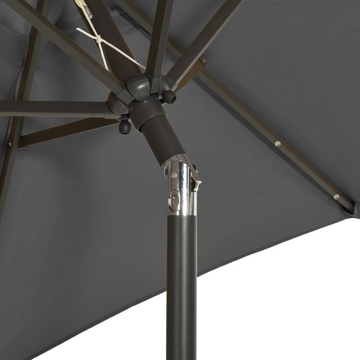 Parasol avec lumières LED Anthracite 200x211 cm Aluminium - Photo n°7