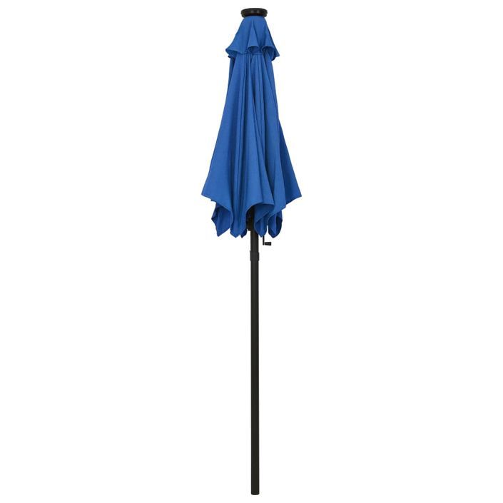 Parasol avec lumières LED Bleu azuré 200x211 cm Aluminium - Photo n°5