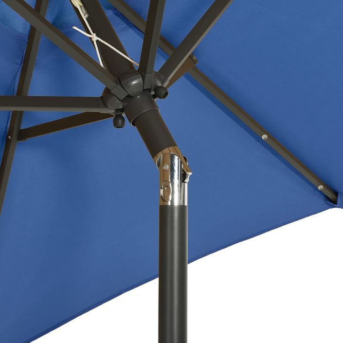 Parasol avec lumières LED Bleu azuré 200x211 cm Aluminium - Photo n°7