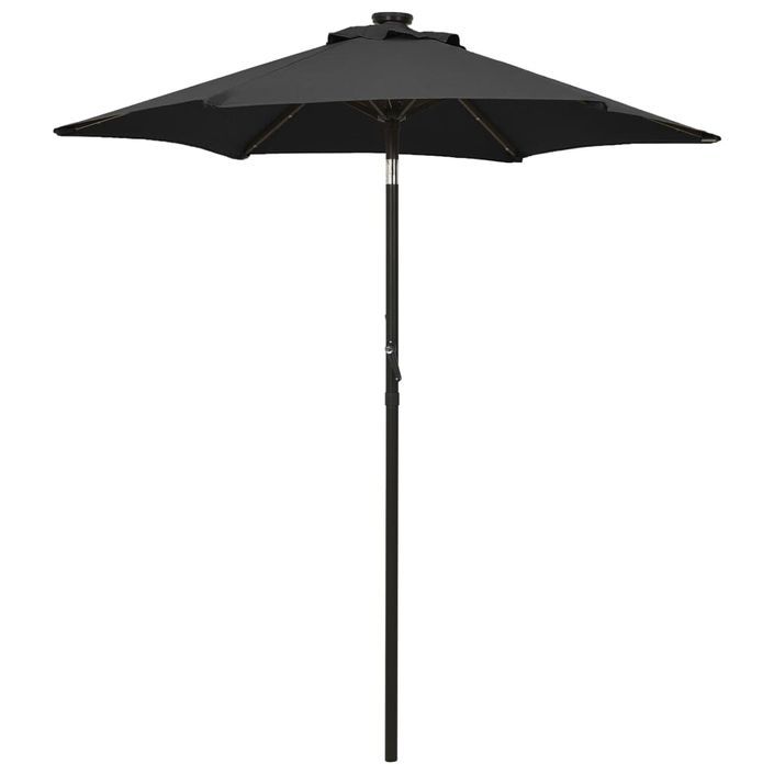 Parasol avec lumières LED Noir 200x211 cm Aluminium - Photo n°1