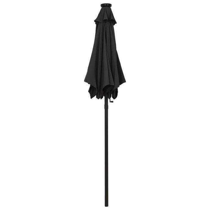 Parasol avec lumières LED Noir 200x211 cm Aluminium - Photo n°5