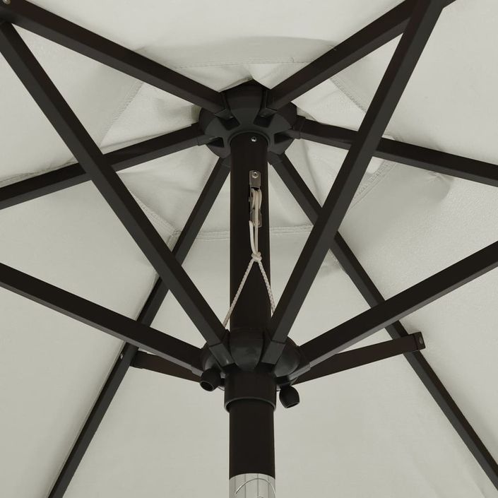 Parasol avec lumières LED Sable 200x211 cm Aluminium - Photo n°2