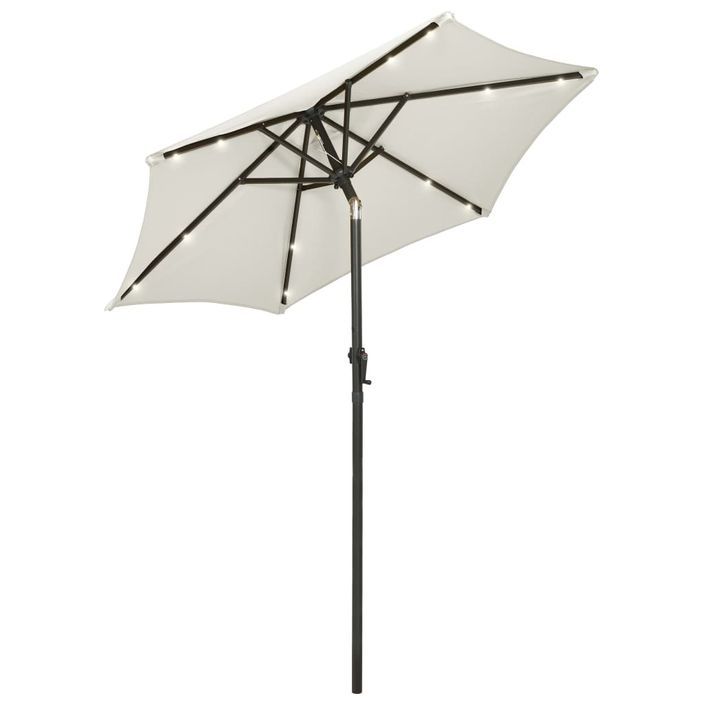 Parasol avec lumières LED Sable 200x211 cm Aluminium - Photo n°4