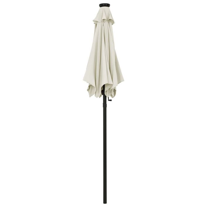 Parasol avec lumières LED Sable 200x211 cm Aluminium - Photo n°5