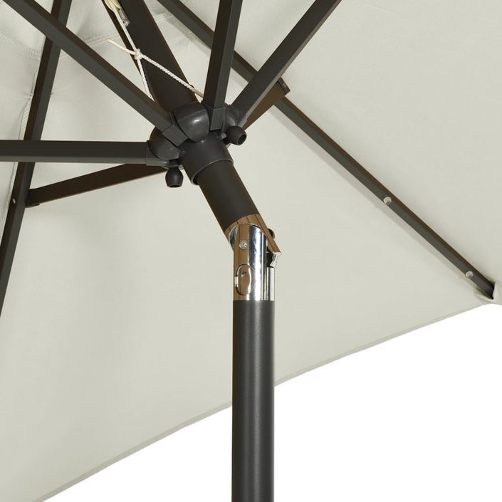 Parasol avec lumières LED Sable 200x211 cm Aluminium - Photo n°7