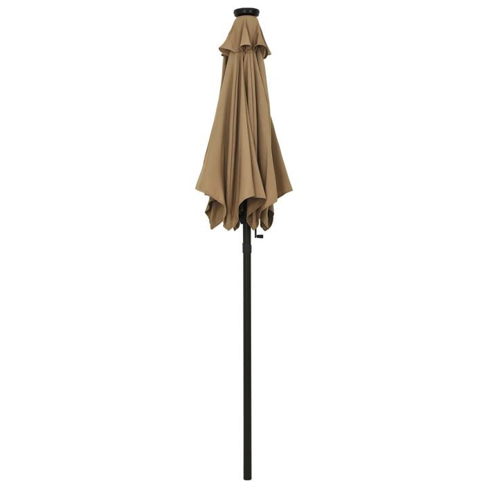 Parasol avec lumières LED Taupe 200x211 cm Aluminium - Photo n°5