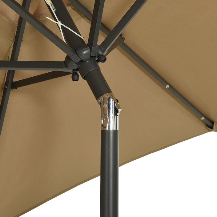 Parasol avec lumières LED Taupe 200x211 cm Aluminium - Photo n°7