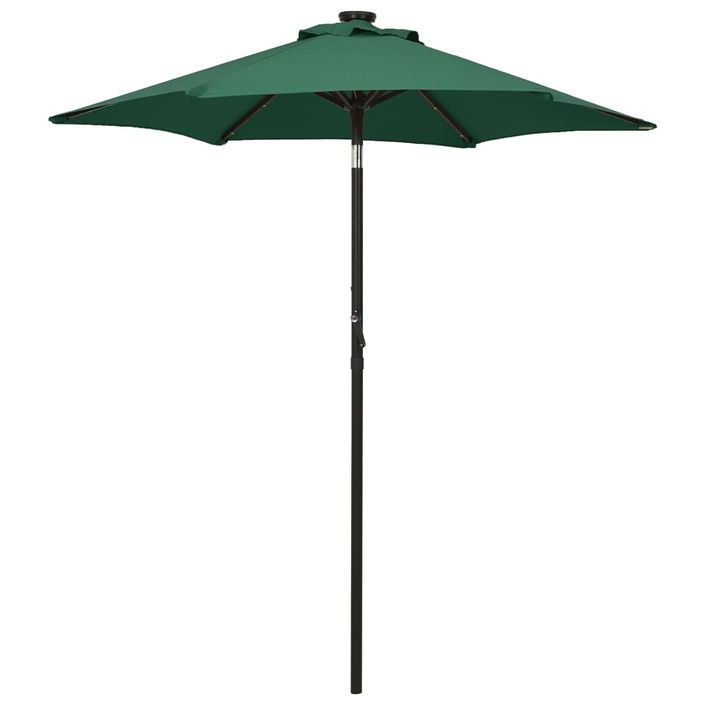 Parasol avec lumières LED Vert 200x211 cm Aluminium - Photo n°1