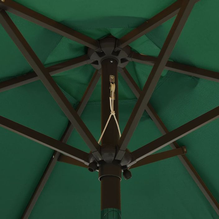 Parasol avec lumières LED Vert 200x211 cm Aluminium - Photo n°2