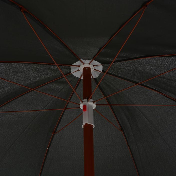 Parasol avec mât en acier 180 cm Anthracite - Photo n°2
