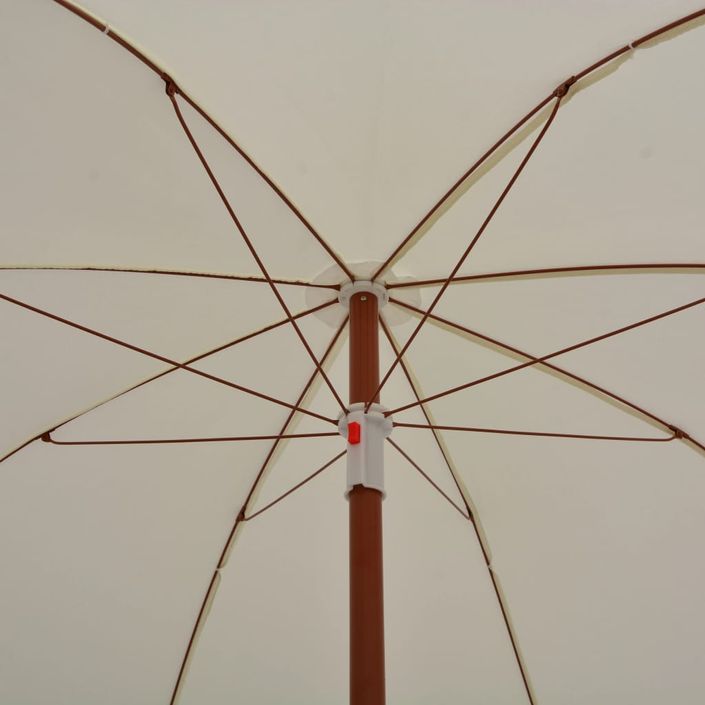 Parasol avec mât en acier 180 cm Sable - Photo n°2