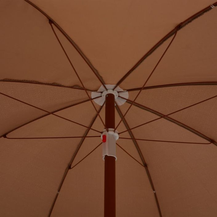 Parasol avec mât en acier 180 cm Taupe - Photo n°4