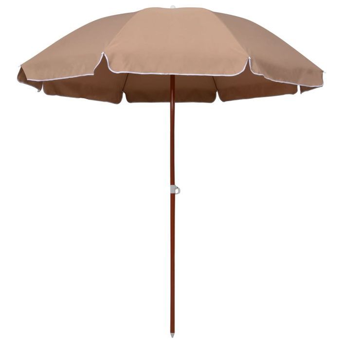 Parasol avec mât en acier 240 cm Taupe - Photo n°1