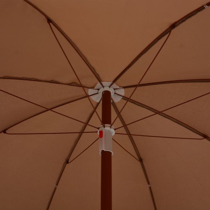 Parasol avec mât en acier 240 cm Taupe - Photo n°4