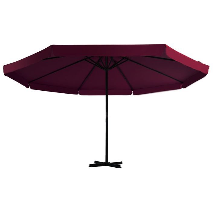 Parasol avec mât en aluminium 500 cm Bordeaux - Photo n°3