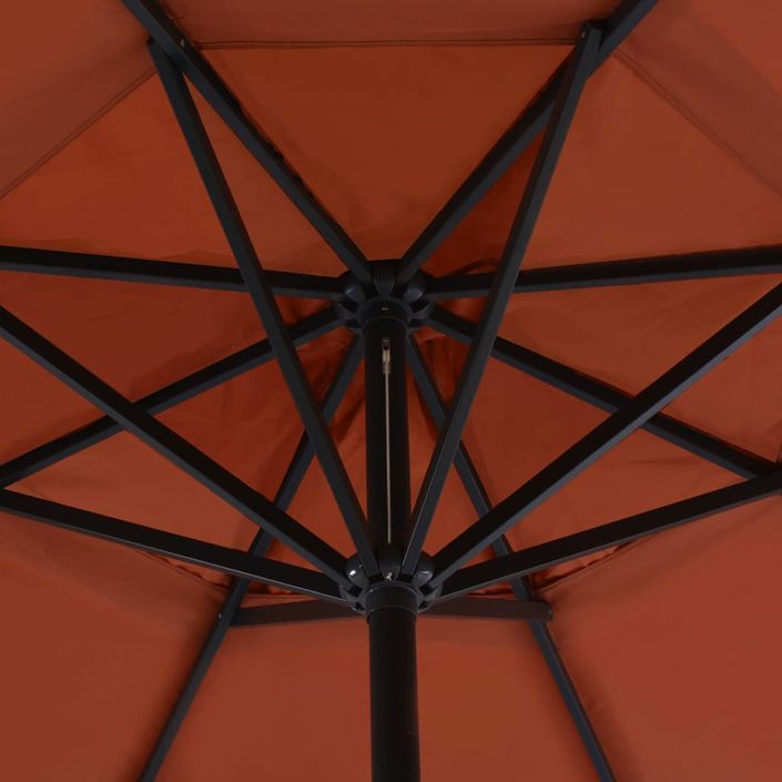 Parasol avec mât en aluminium 500 cm Terre cuite - Photo n°2