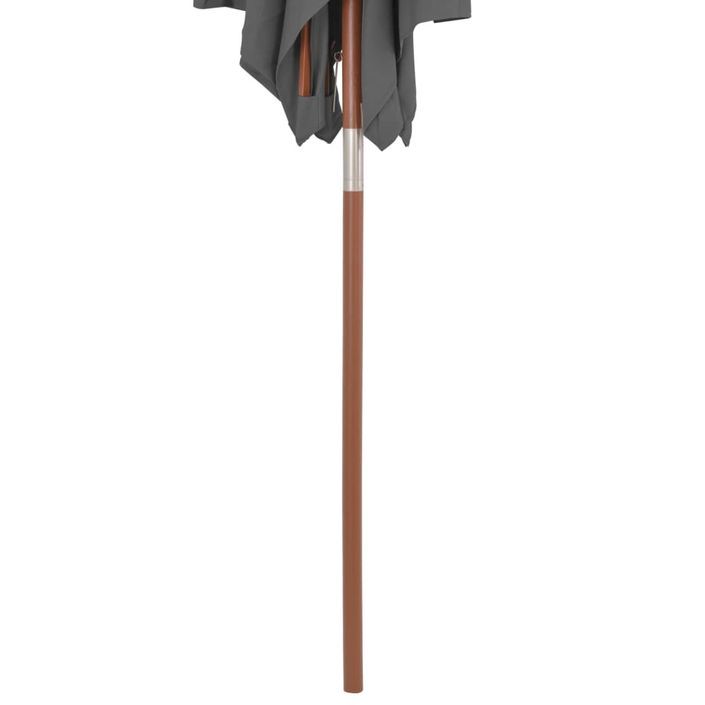 Parasol avec mât en bois 150 x 200 cm Anthracite - Photo n°7
